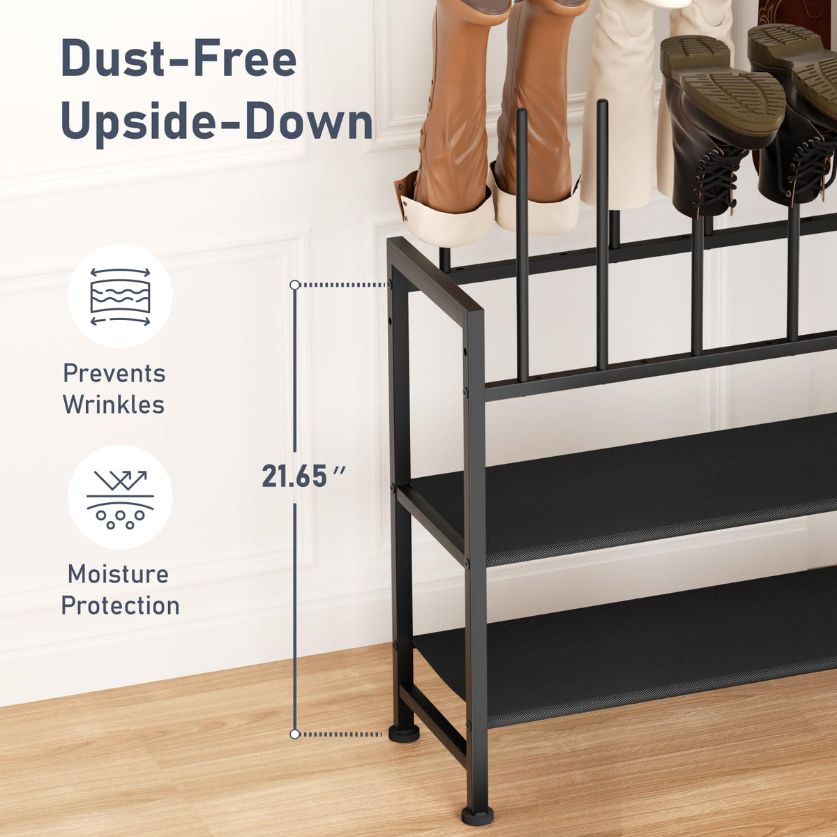 DIMJ ventilated boot rack promotes airflow to curb odors.