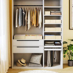 DIMJ wardrobe organizer bin keeps items visible and easy to find.
