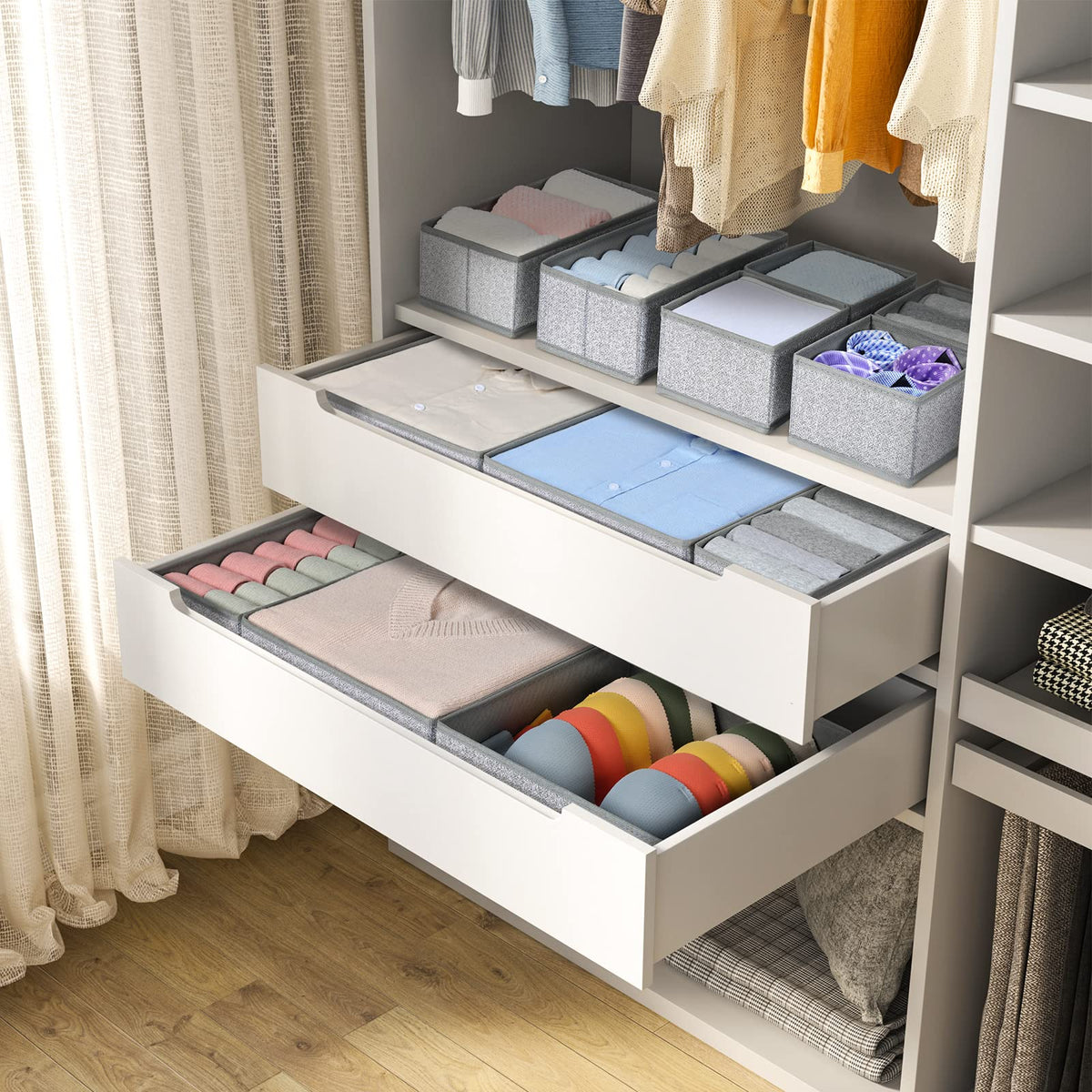 DIMJ wardrobe organizers keep bras, underwear, and accessories neatly organized
