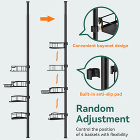 Dimyno corner shower caddy 4-tier storage with hooks and soap holder