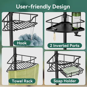 Dimyno corner shower caddy secure clips locking baskets in place