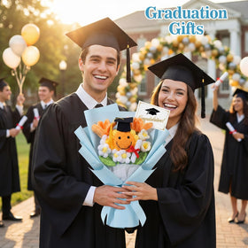 Dingion white graduation card included with bouquet.