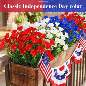 Dingion red-white-blue decor for 4th of July and memorial ceremonies.