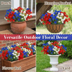 Dingion patriotic blooms for cemetery arrangements and year-round decoration.