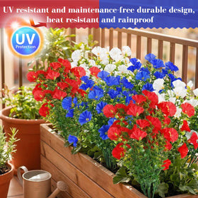 Dingion petunias weatherproof blooms for porch railings, windows, and patios.