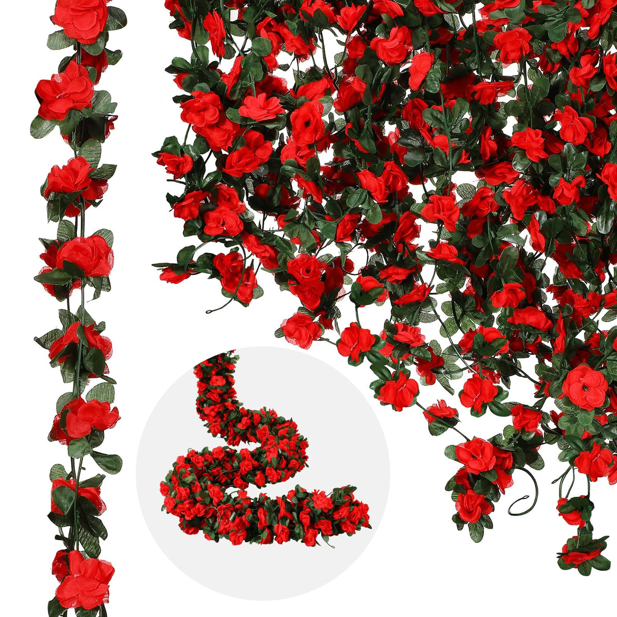 Dingion rose vine 100ft red bloom for long-lasting wall décor and events.
