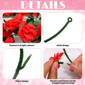 Dingion rose vine green leaf detail adds lush texture to backdrops.