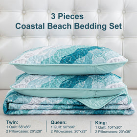 Dinjoy machine-washable coastal quilt stays soft after cold-water cleaning