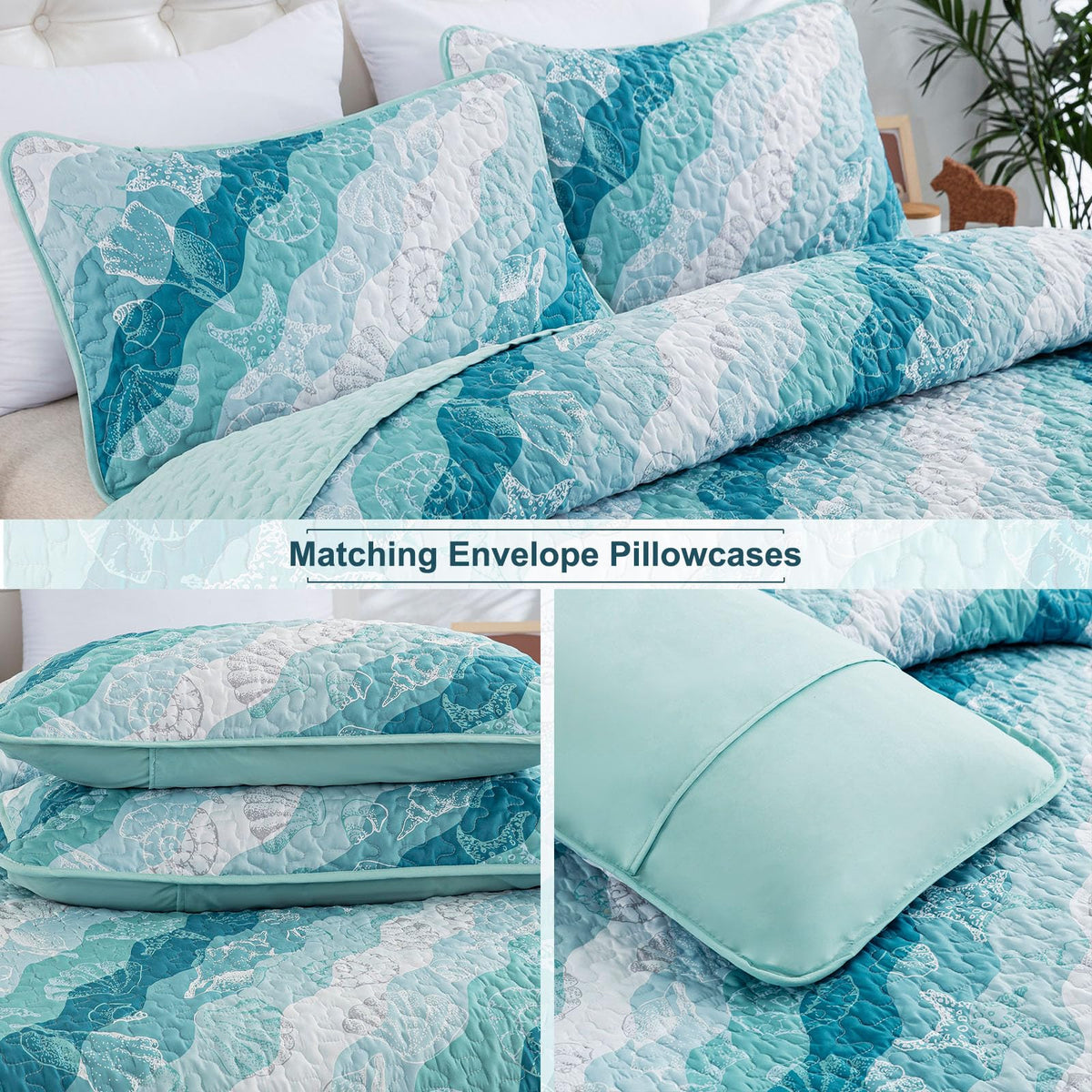 Dinjoy queen bedding set with pillowcases complements guest rooms and vacation homes