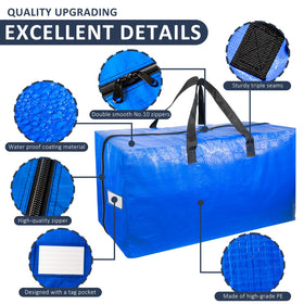 Dinruiag label pocket helps identify contents quickly during moves.