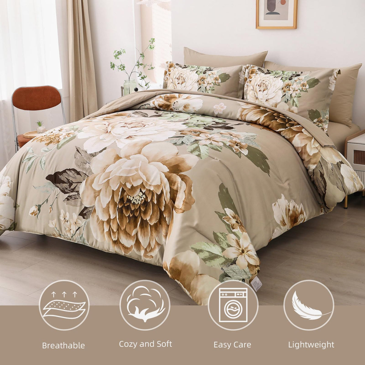Dintszyayue 7-piece bed-in-a-bag layout showing complete set