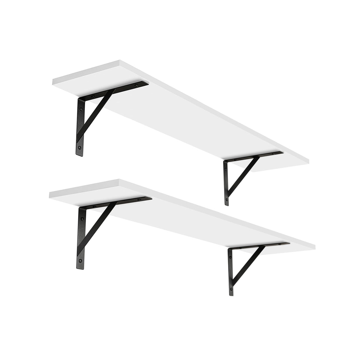 DINZI LVJ front-view white long wall shelves for stylish space-saving display