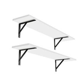 DINZI LVJ front-view white long wall shelves for stylish space-saving display