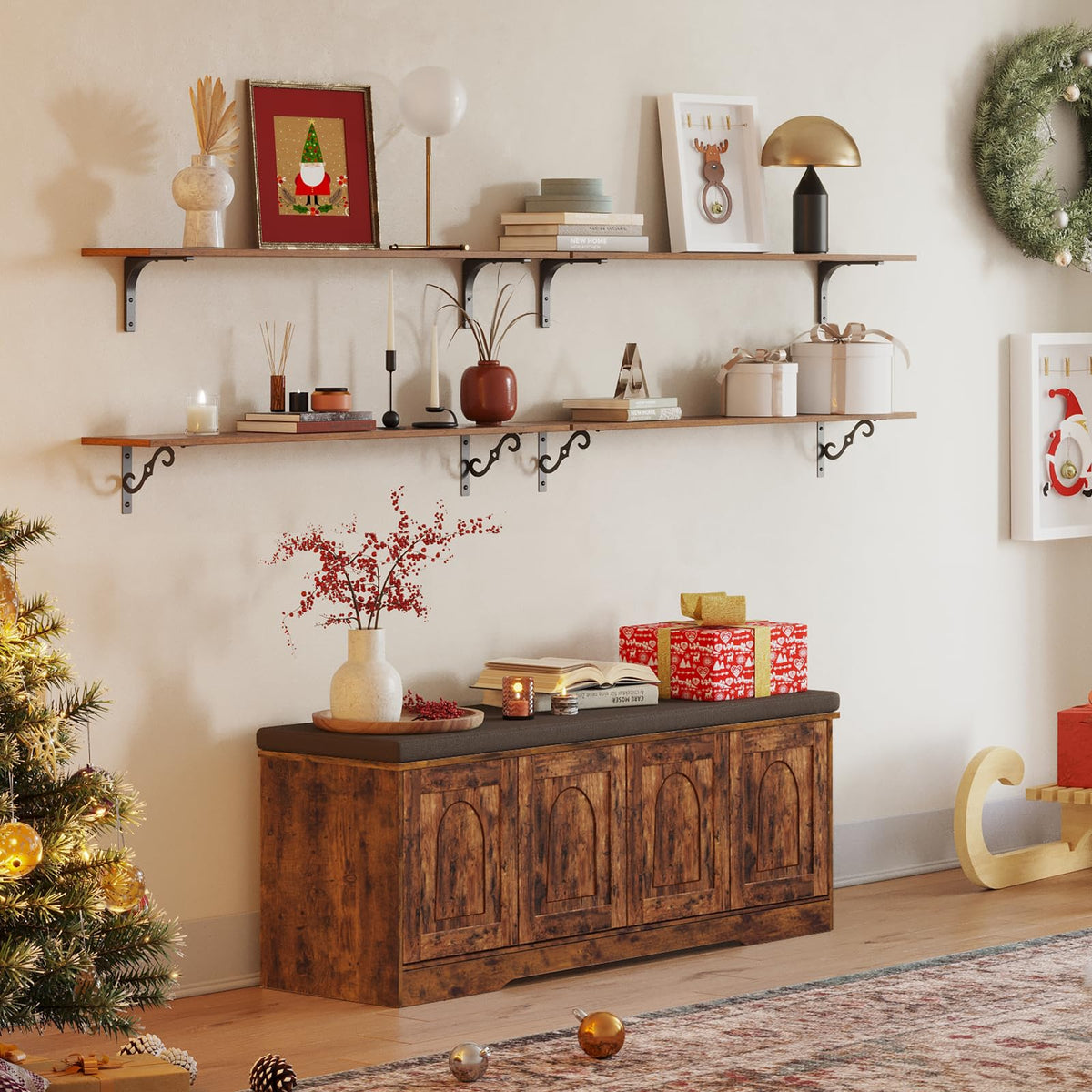 DINZI LVJ sturdy metal brackets provide reliable load-bearing for displays.