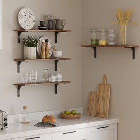 DINZI LVJ living room setup highlights rustic brown shelves.