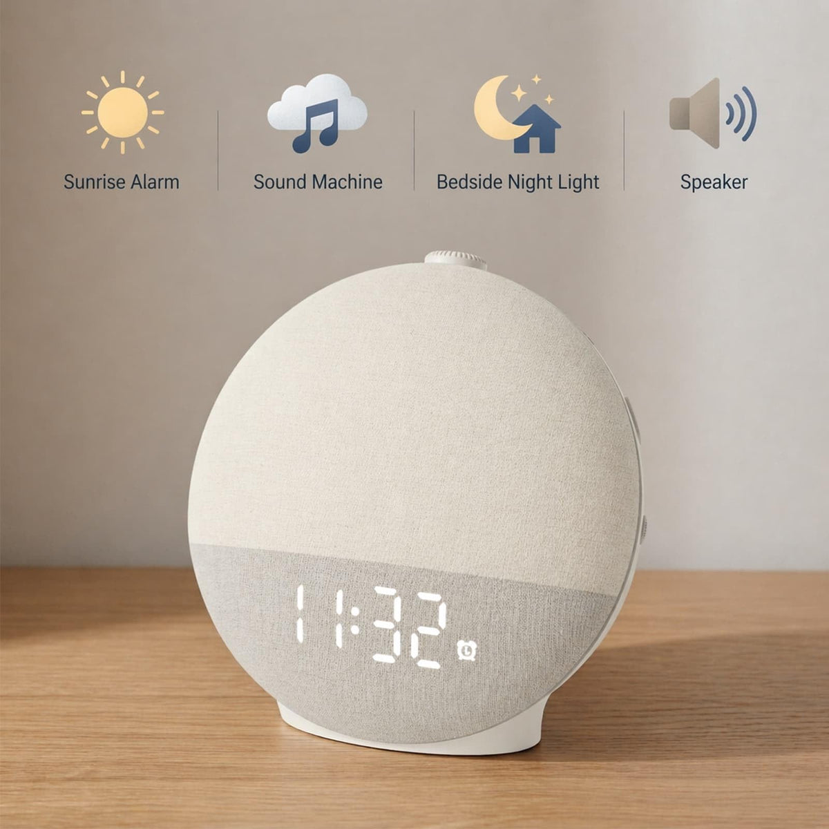 Diol Tode All-in-One bedside clock combines multiple features in one device.