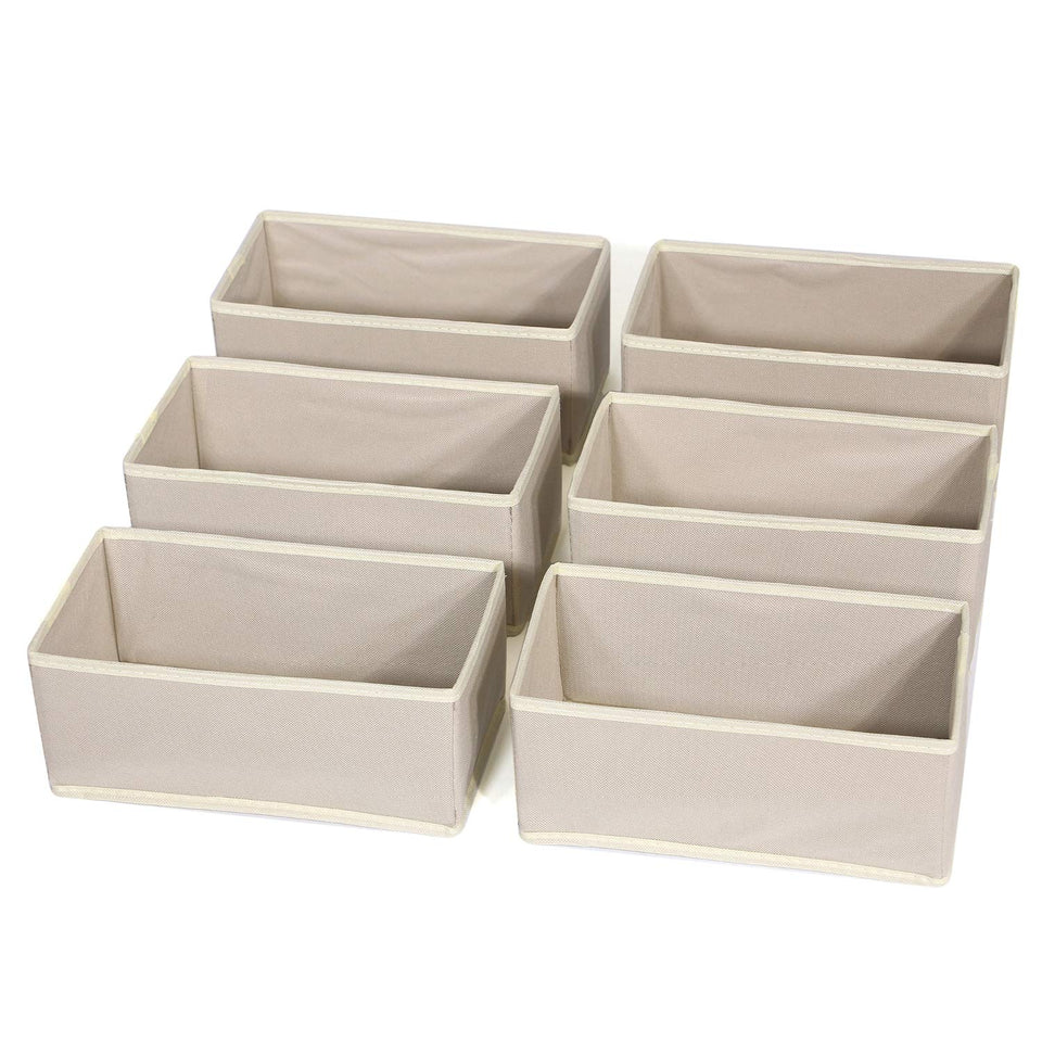 DIOMMELL foldable storage boxes in beige shown in closet organization.