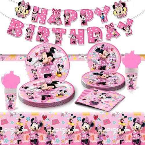 DIOSN Minnie banner enhances pink party decor