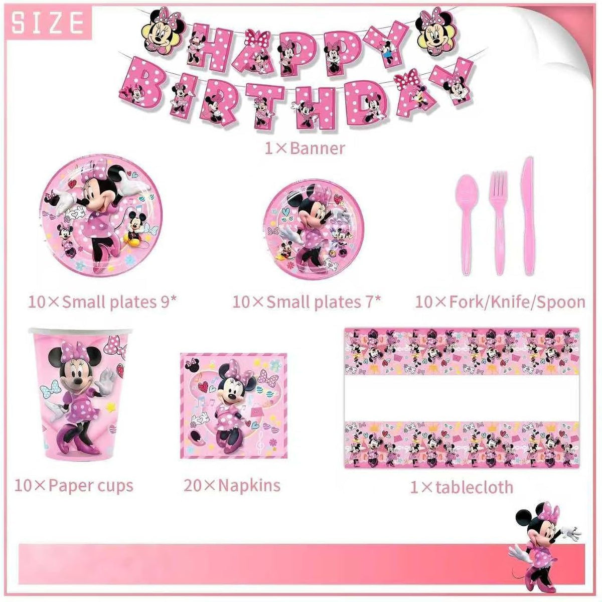 DIOSN Minnie plates in two sizes for easy serving
