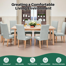 Dioxide stretch dining chair slipcovers fit six parson chairs snugly