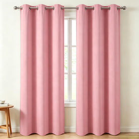 Diraysid pink blackout curtains in a bedroom setup showing controlled light and soft texture
