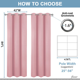 Diraysid versatile pink blackout curtains suitable for bedroom or living room