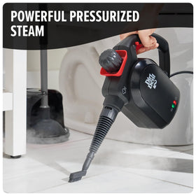 Dirt Devil steamer with adjustable trigger and safety lock for precise control.