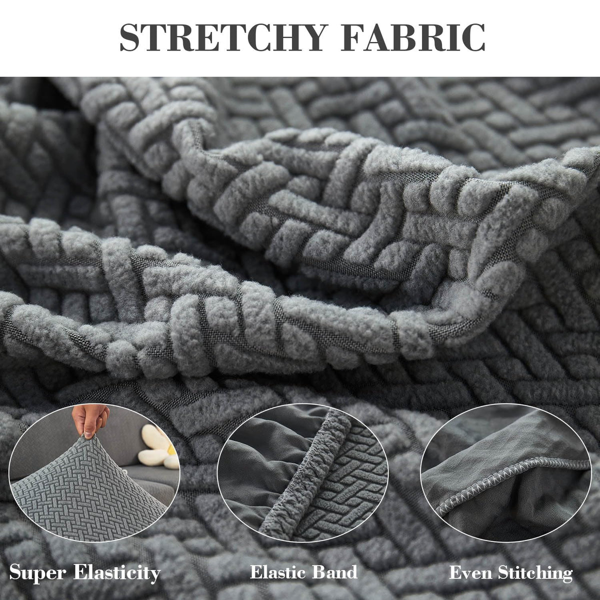 Disayu armrest cover complements decor with grain texture and gray tone