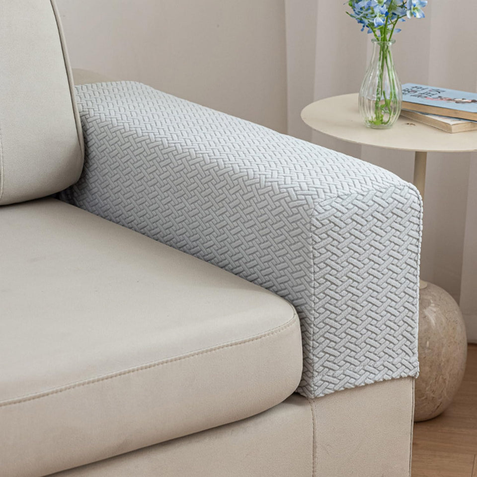 Disayu armrest cover soft texture in light gray protects sofa daily