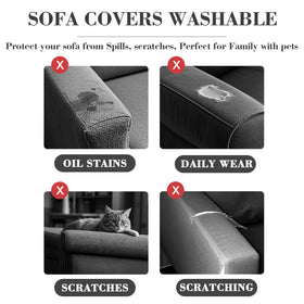 Disayu couch armrest cover with elastic bottom for secure fit
