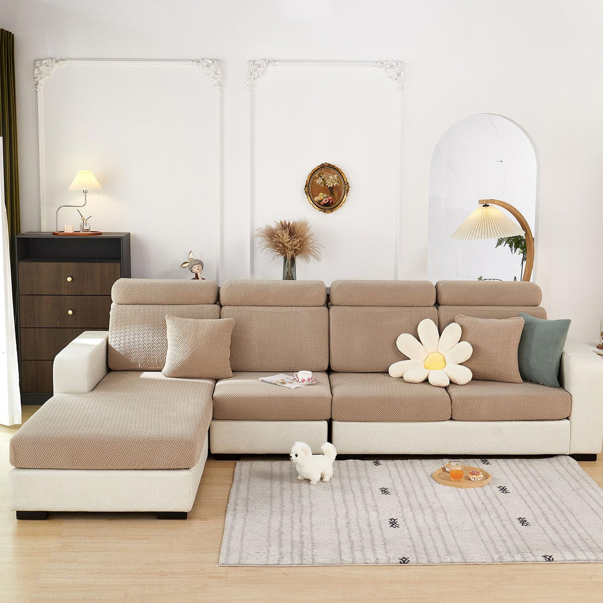 Disayu leather and fabric-friendly sofa cover fits multiple furniture types
