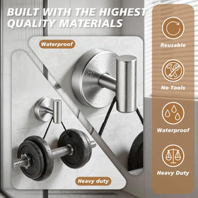 Disbam suction cup hooks robe hanger on bathroom wall.