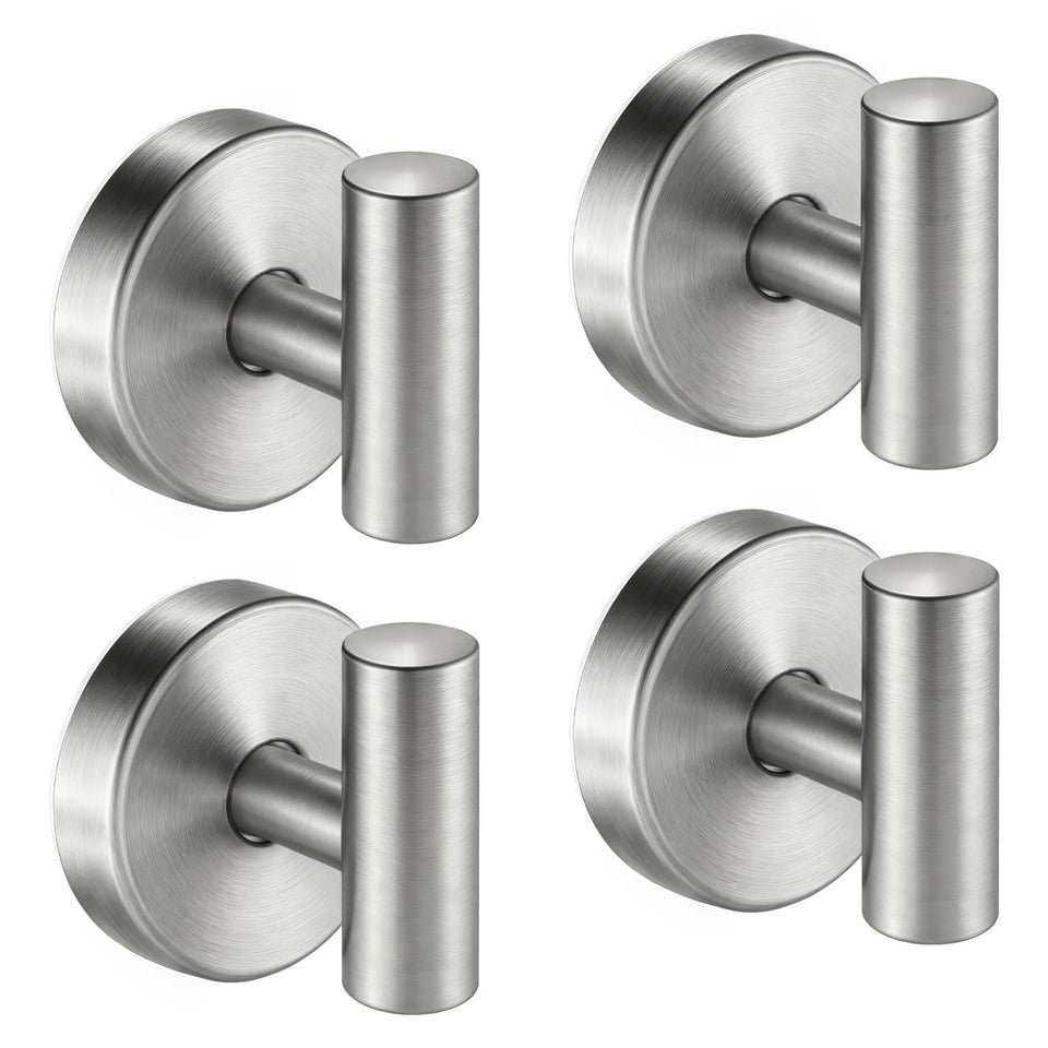 Disbam suction cup hooks on a shower door securely hold towels.