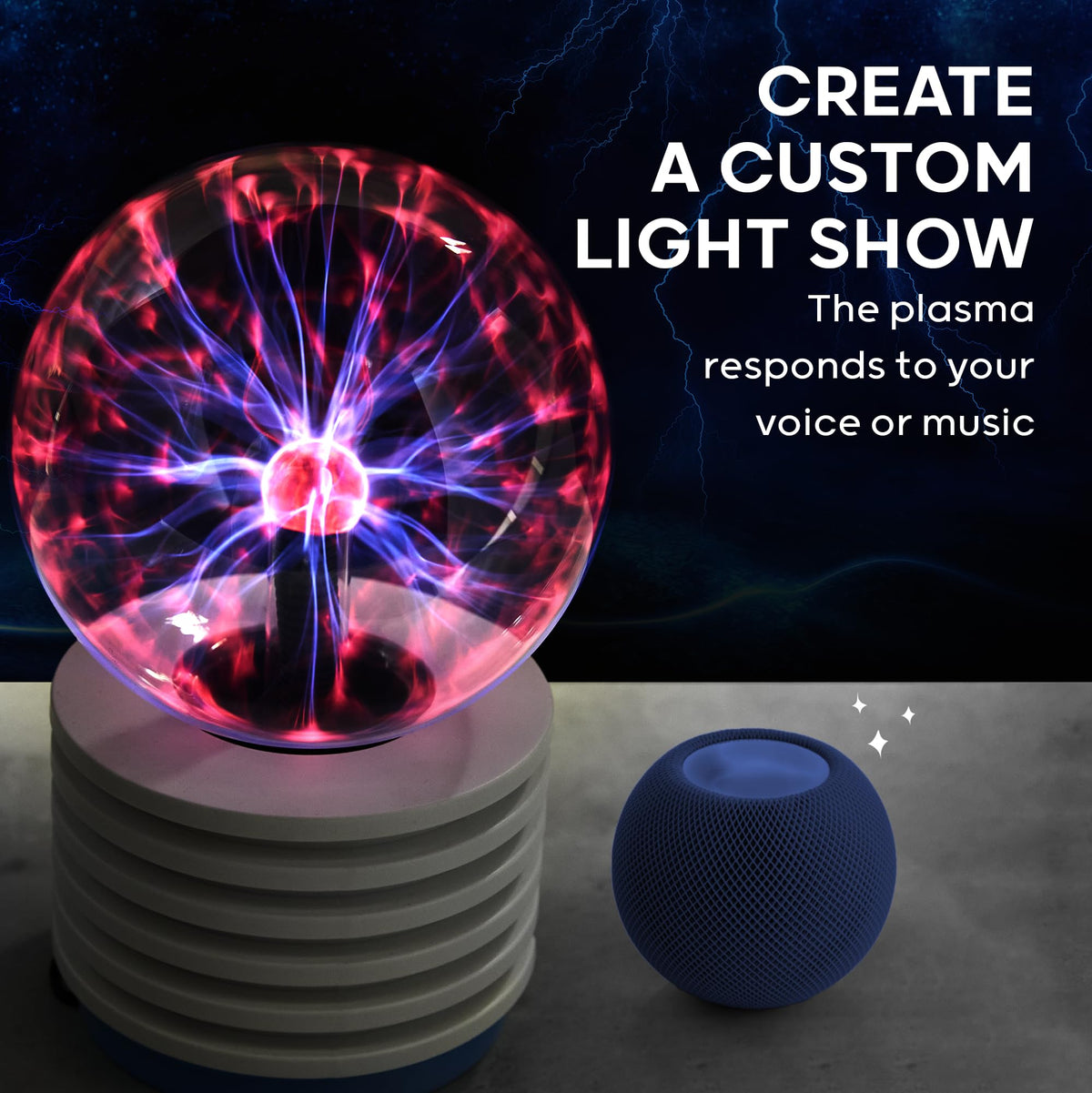 Discovery Plasma Orb educational display explains noble gases through vivid plasma interactions.