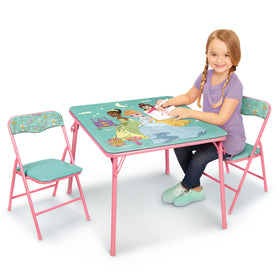 Disney Princess folding table 36in, sturdy for meals, crafts, and games.