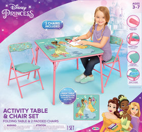 Disney Princess mealtime table, easy wipe-clean surface after snacks.