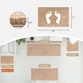 Disolla beige bathroom rug texture closeup shows dense fibers and softness