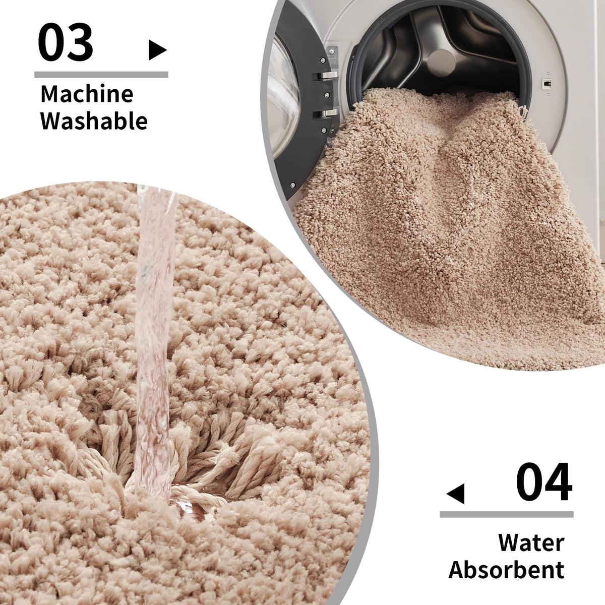 Disolla reinforced stitching ensures durable, long-lasting bathroom mat performance