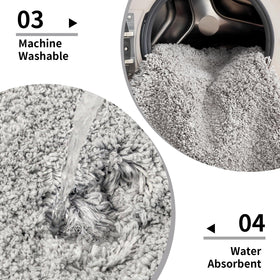 Disolla Grey rug absorbs water quickly for a dry floor.