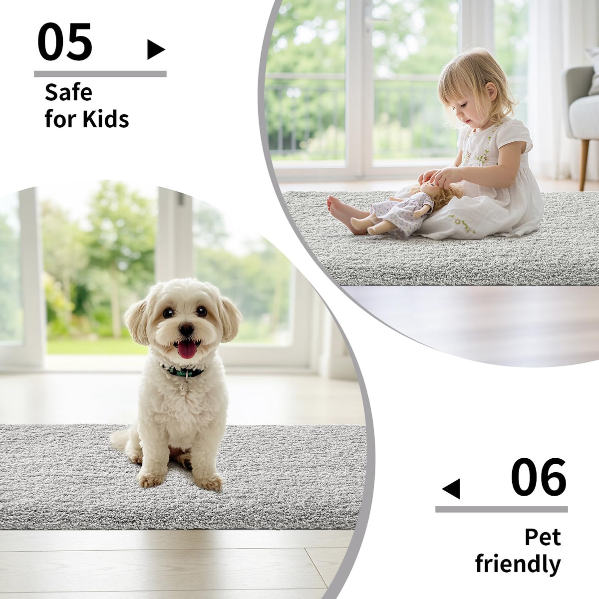 Disolla Grey rug color options fit various bathroom styles.
