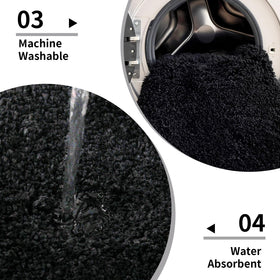 Disolla machine-washable bath mat for easy cleaning after showers.