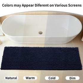 Disolla navy blue rug machine washable for easy cleaning between uses.