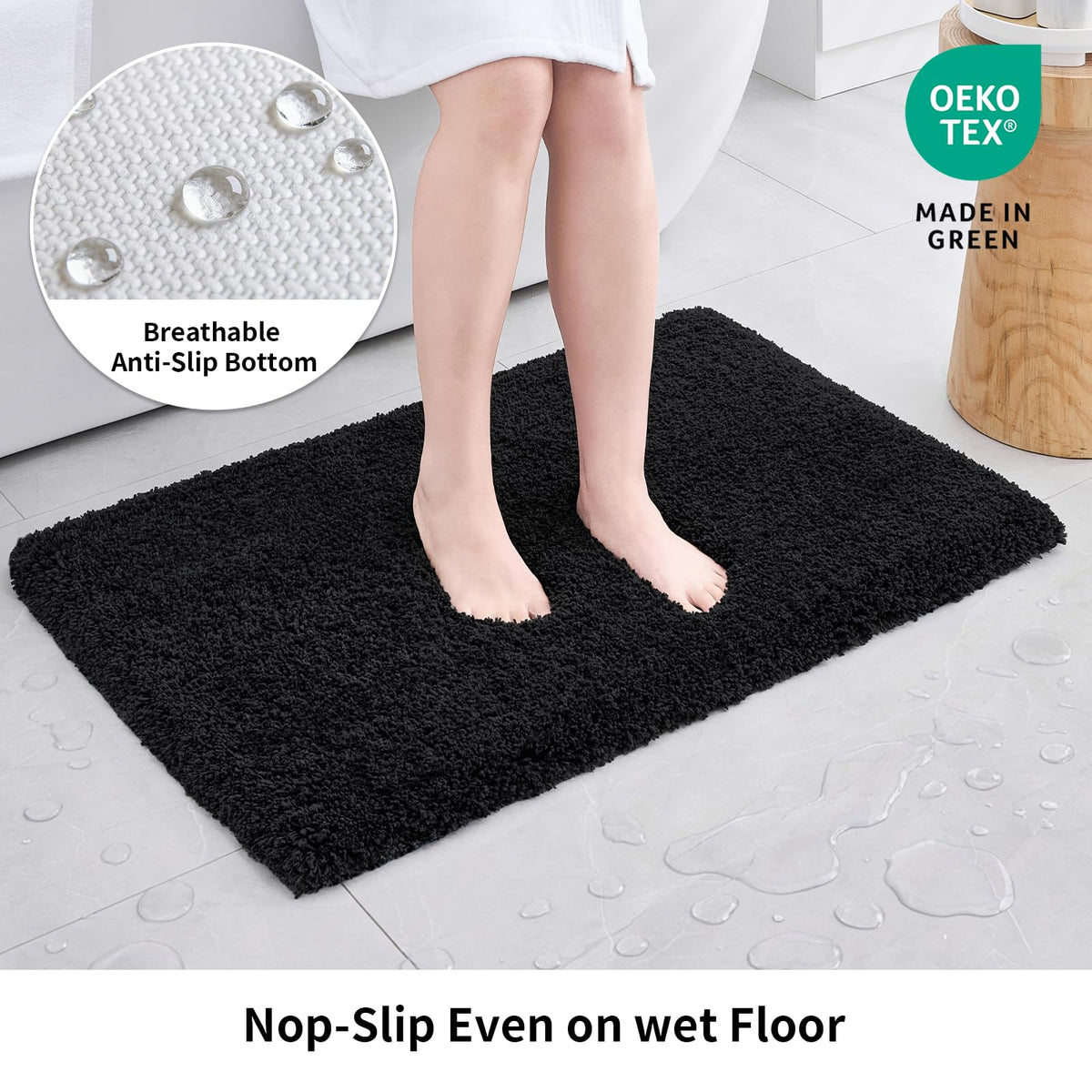 Disolla plush 1.88-inch pile delivers cloud-like softness under bare feet.