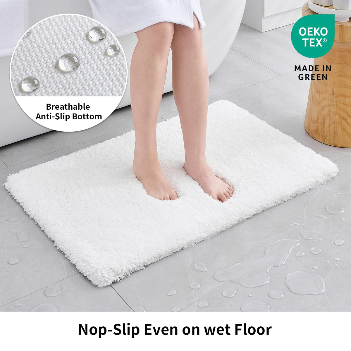 Disolla plush high-pile texture provides cloud-like comfort under bare feet.