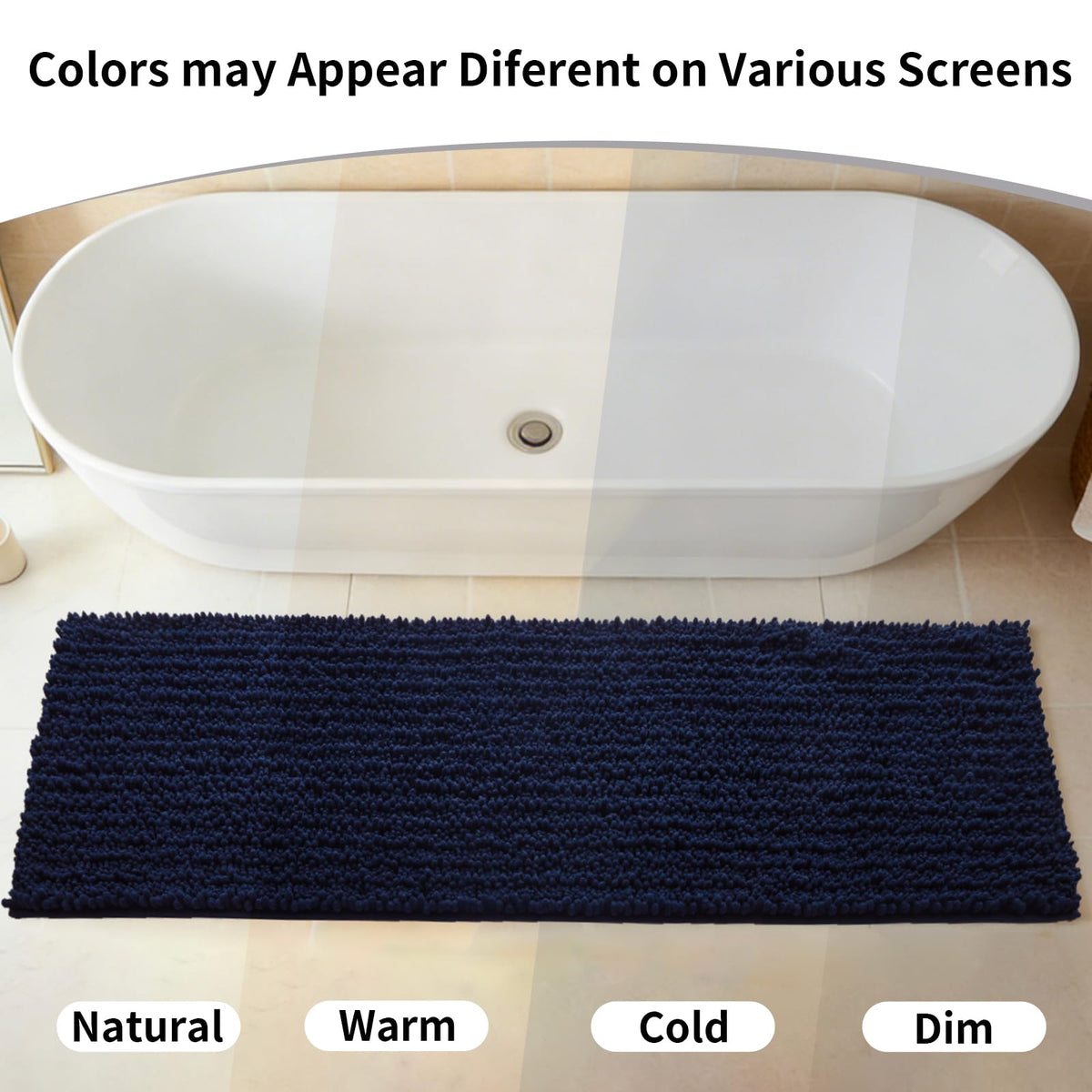 Disolla plush pile creates a cozy spa-like routine underfoot.