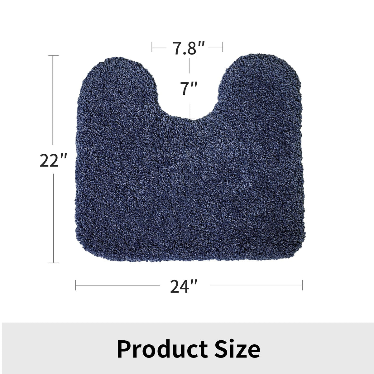 Disolla navy toilet mat machine-washable for easy care.