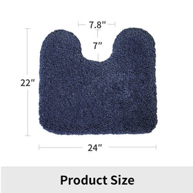 Disolla navy toilet mat machine-washable for easy care.
