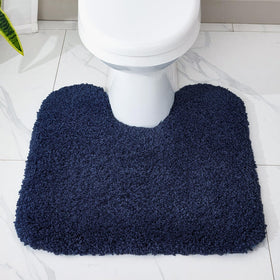 Disolla navy toilet mat texture close-up showing thick plush.