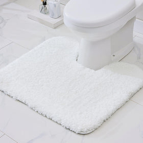 Disolla toilet rug showing foam latex back for reliable grip on wet floors.