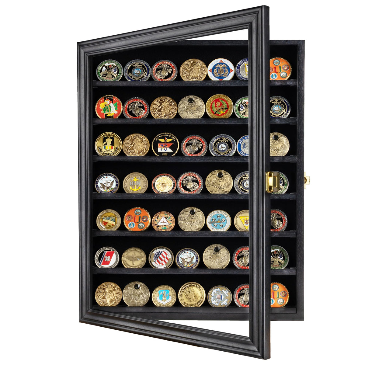 DisplayGifts Coin grooves keep coins slanted for optimal visibility